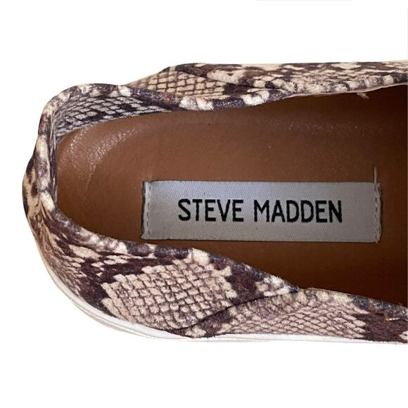 Steve Madden Fayna Snakeskin Print Slip On Sneakers 9 - Picture 8 of 16